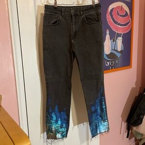 Ragged Priest flame jeans